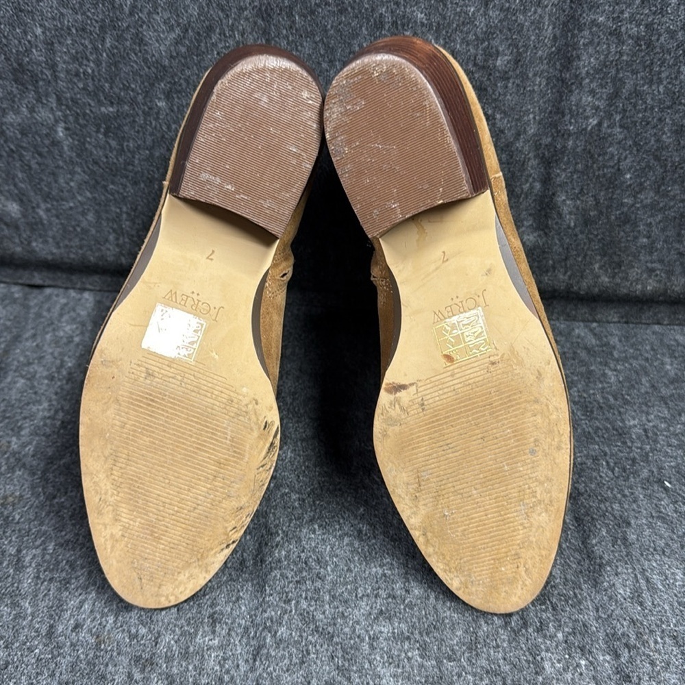 J. Crew Tan Ankle Booties Sleek Suede Design - Picture 8 of 8